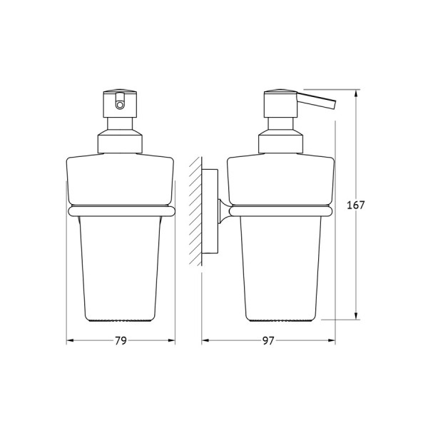Держатель с матовым дозатором 250 мл Ellux ELEGANCE ELE 006-C04 sun-id-561290 - Вид №2