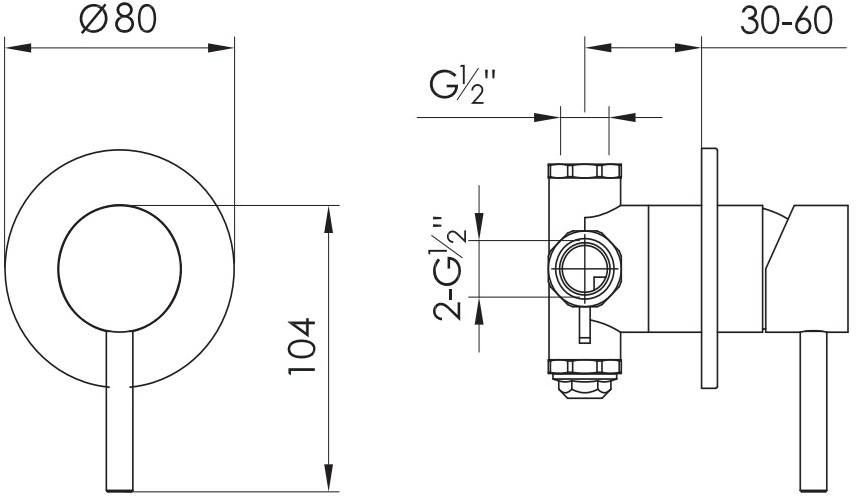 JEE-O Смеситель для душа однорычажный из нержавеющей стали Slimline 800-2400/3/4 - Вид №3