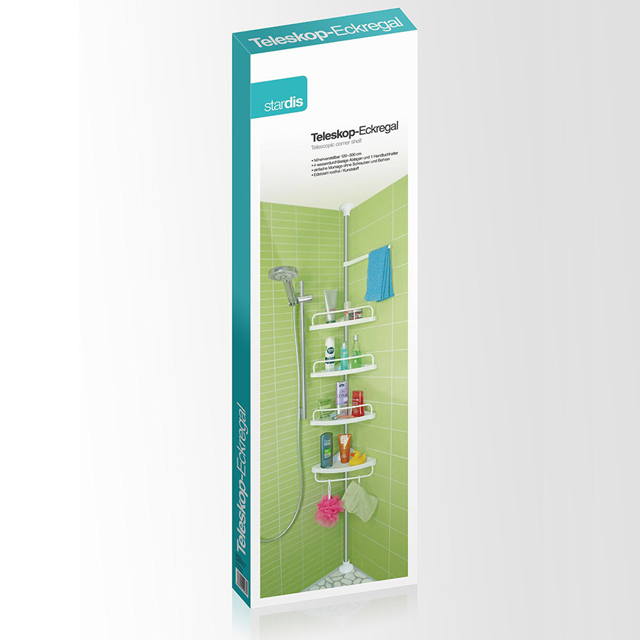Телескопическая угловая полка в ванную STARDIS  253660 Серебро  - Вид №3
