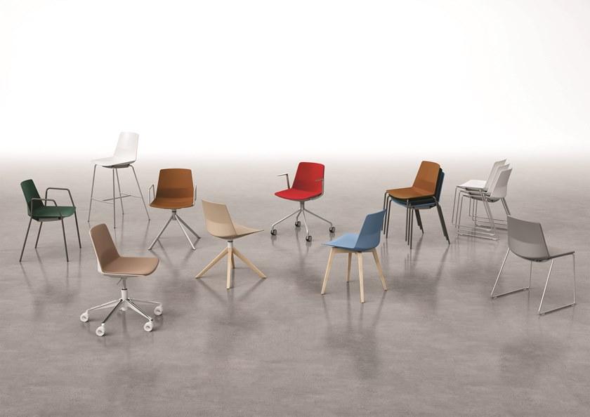 Quadrifoglio 4-спицевый тканевый стул на колесиках Clue sun-id-1440241 - Вид №2