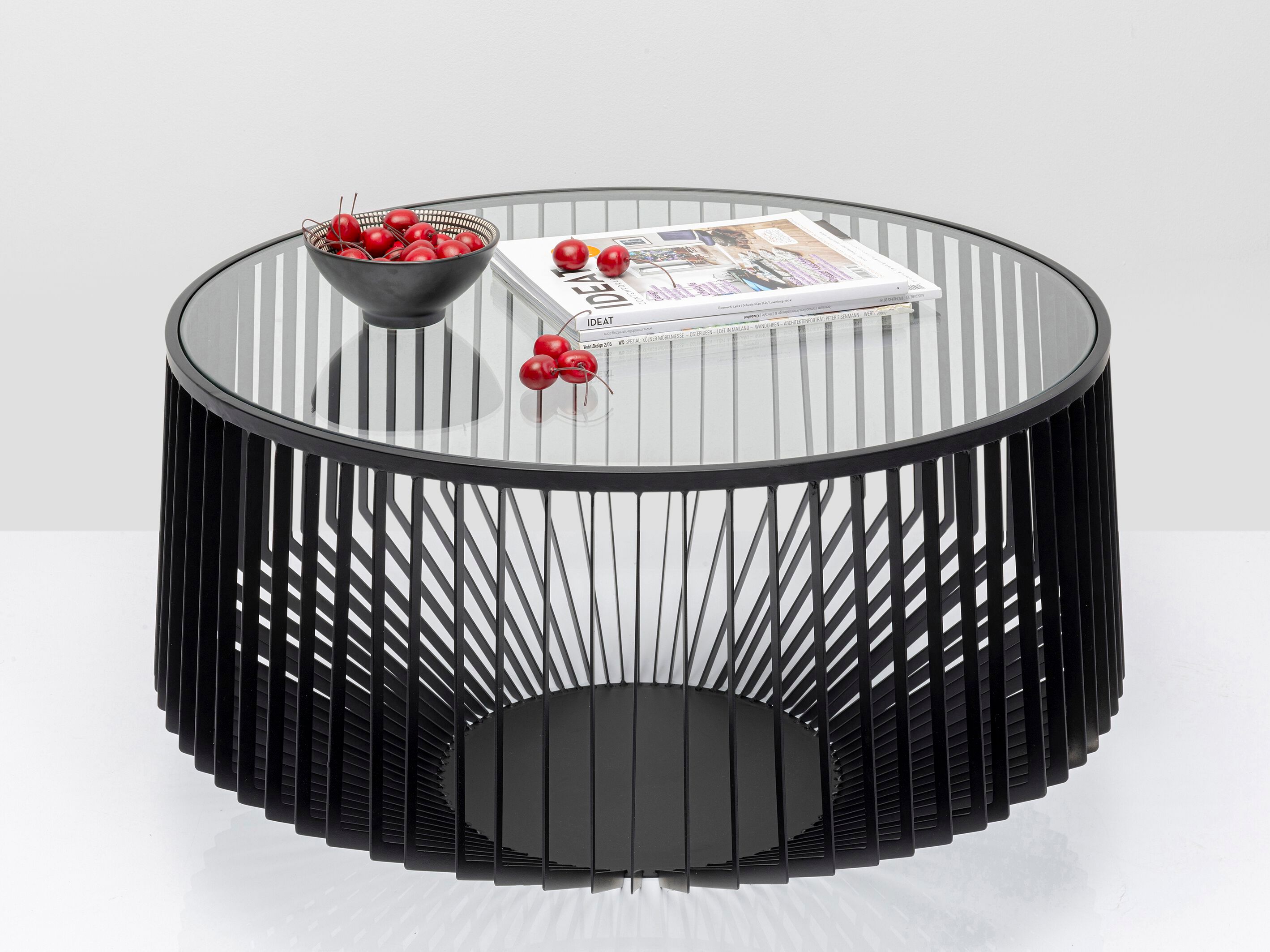 Круглый журнальный столик из стали и стекла KARE Design CORINNE ARCH-00124471 - Вид №1