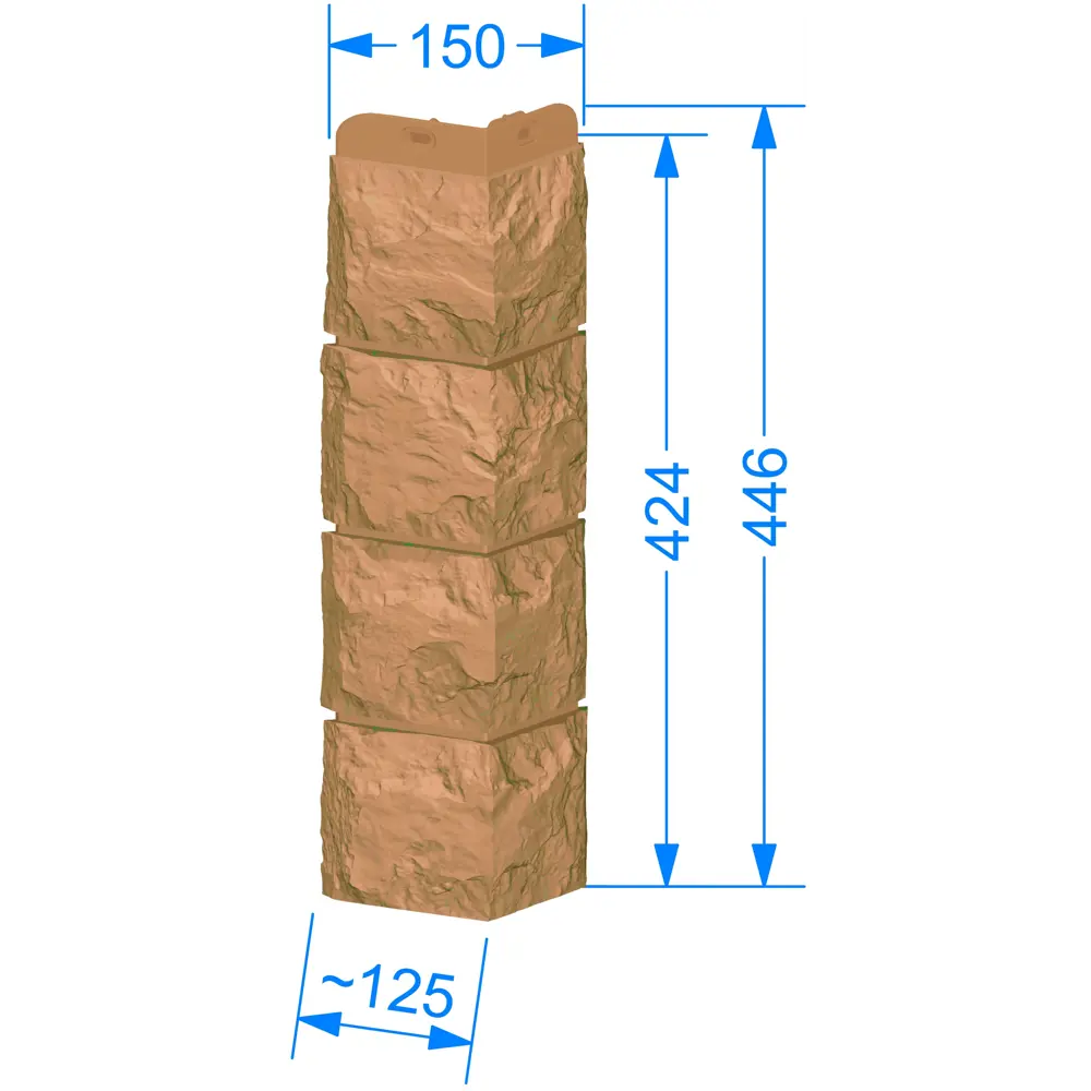 Угол наружный под камень Döcke цвет пекан STLM-2068057 - Вид №1