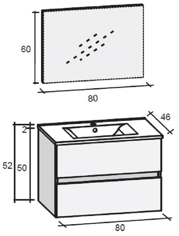 FPO080DP0S05 Комплект мебели Riho Porto Santreyd - Вид №2