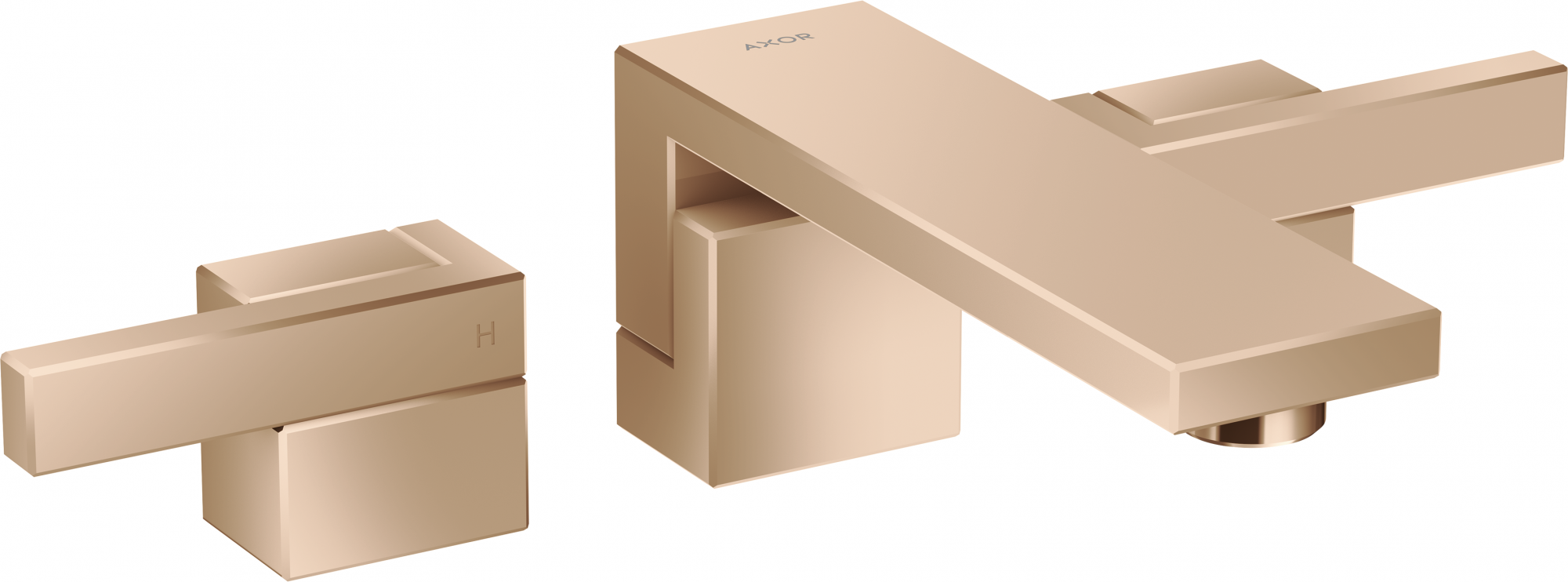 46060300 Смеситель для раковины на 3 отверстия, скрытого монтажа, настенный, с изливом 190 мм и сливным гарнитуром Push-Open AXOR EDGE