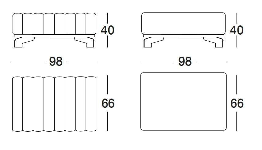 Кожаный прямоугольный пуф Longhi Loveluxe 2018-Illusion collection ARCH-00132960 - Вид №3