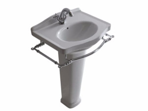 Керамическая раковина с держателем для полотенец