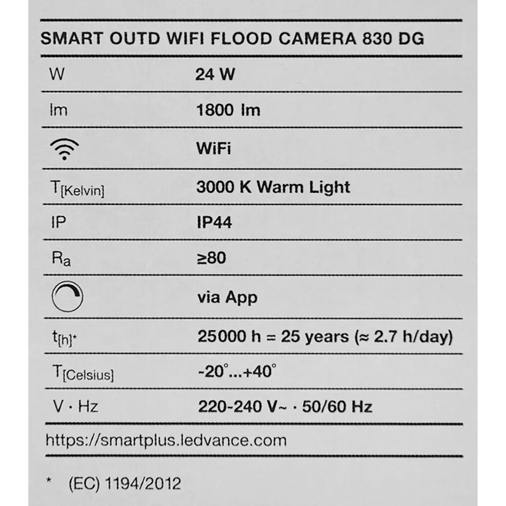 Прожектор светодиодный WiFi 3000 К 1800 Лм IP65 с камерой и датчиком, теплый белый свет 89139620 STLM-2158806 LEDVANCE  - Вид №8