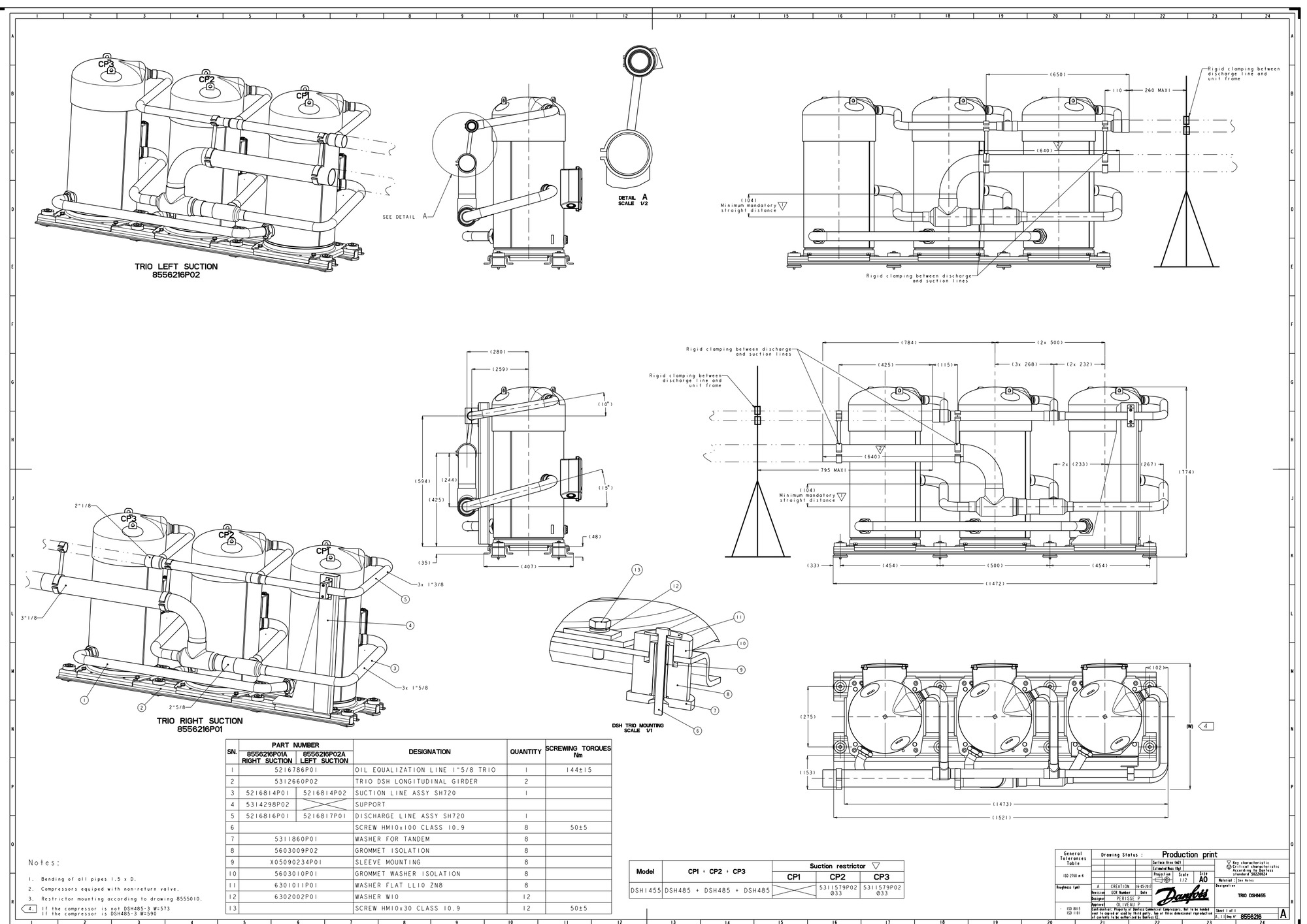 Danfoss DSH — Герметичные спиральные компрессоры, R410A DSH090A4ALC Компрессор спиральный 120H1183  - Вид №7