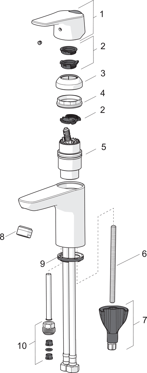 Oras 1811G Смеситель для умывальника 1811G Vega XL Хром  - Вид №4