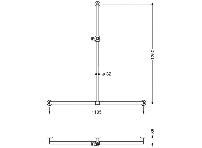 900.35.402XA Поручень для душа с выдвижным держателем для душа HEWI Greifen  - Вид №2