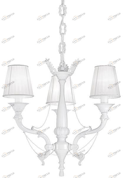 Possoni Illuminazione Белая лакированная люстра с абажурами Ginevra 859/3