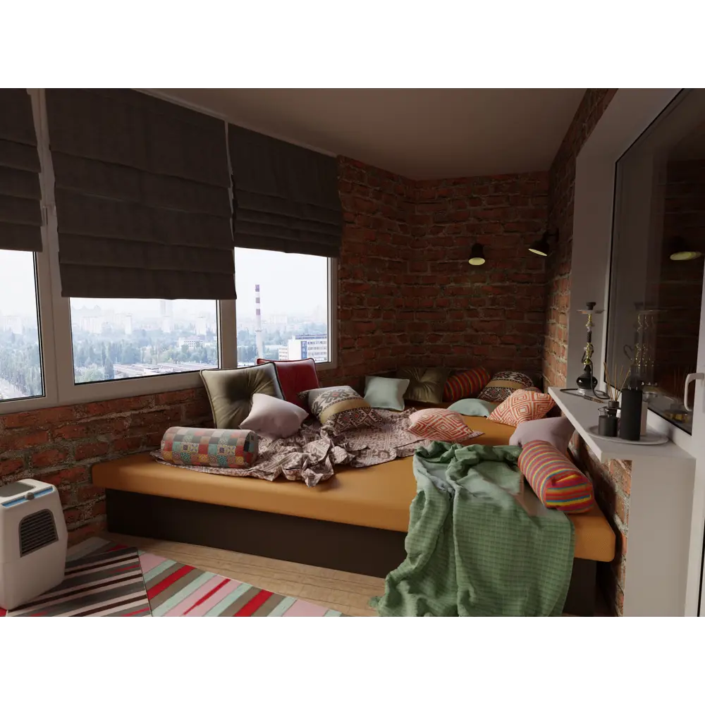 Подушка с пуговицей Бархат 43x43 см цвет красный LINEN WAY STLM-2208001 - Вид №4