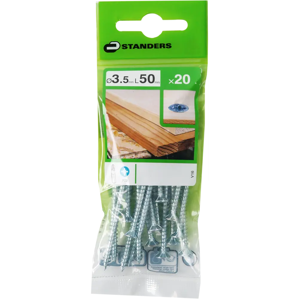 Саморезы универсальные Standers оцинкованные 3.5x50 20 шт STLM-2186722 - Вид №4