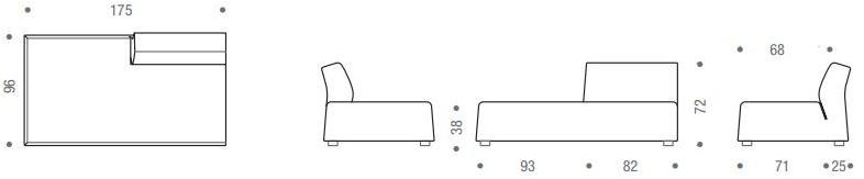 MDF Italia Диван из ткани с шезлонгом Thea sun-id-1429497 - Вид №7