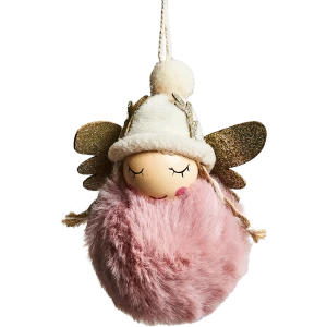 87036514 Елочная игрушка Ангел 10x4.5 цвет розовый STLM-1521677
