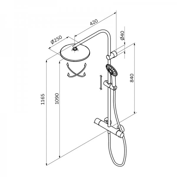 Смеситель для душа GRB DRY GRB MIXERS 40435400XL  - Вид №1