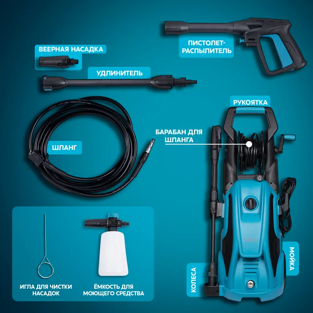 Мойка высокого давления сетевая Oasis MD-165, 165 бар, 480 л/ч STLM-2086300 - Вид №4