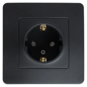 Розетка встраиваемая Systeme Electric Blanca с заземлением со шторками цвет антрацит