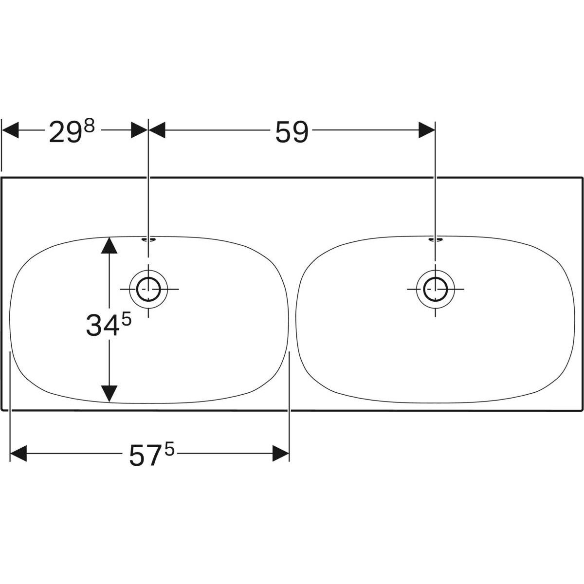 Двойная раковина из керамогранита Geberit Акант ARCH-00013583 - Вид №2