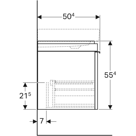 500.556.JI.1 Шкафчик для раковины Geberit Citterio, с одним выдвижным ящиком Geberit  - Вид №4