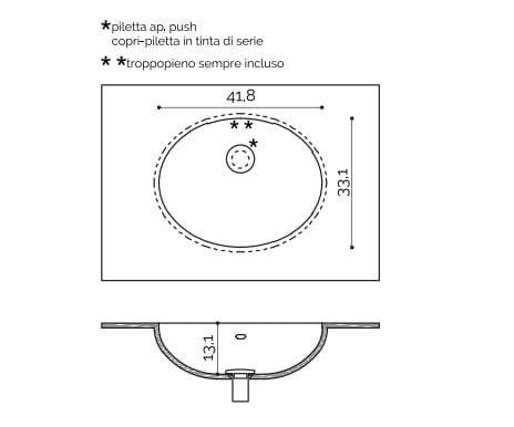 Подвесная раковина Corian® с столешницей Acquapazza Corian ® elements ARCH-00005777 - Вид №1