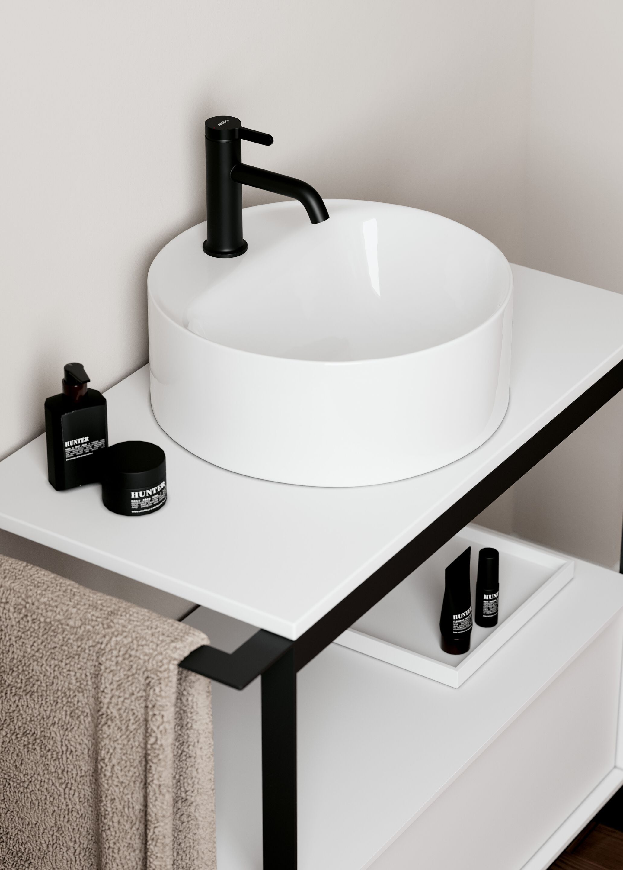 Керамическая столешница круглый умывальник Scarabeo Ceramiche Skinny ARCH-00090783 - Вид №4