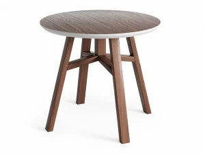 Приставной столик круглый дуб тобакко, серый шелк 55 см Mack THE IDEA  210076 Коричневый