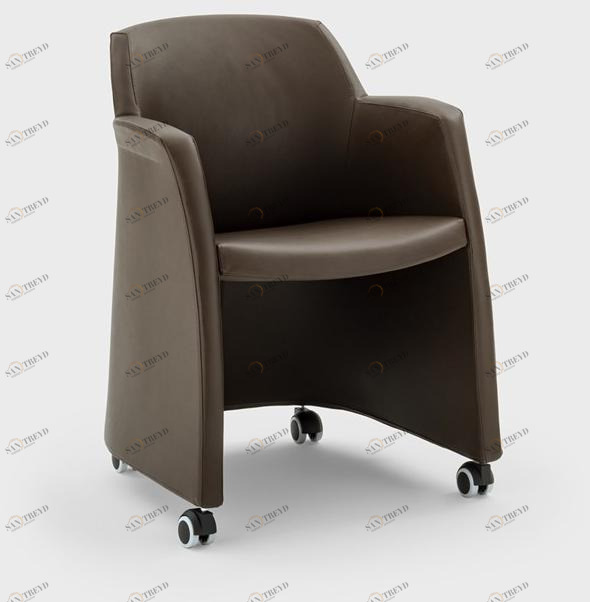 Viganò Кожаное кресло с подлокотниками на колесиках Miss grace sun-id-1416619