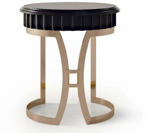 Carpanese Home Высокий круглый деревянный журнальный столик на металлической основе Contemporary 7018