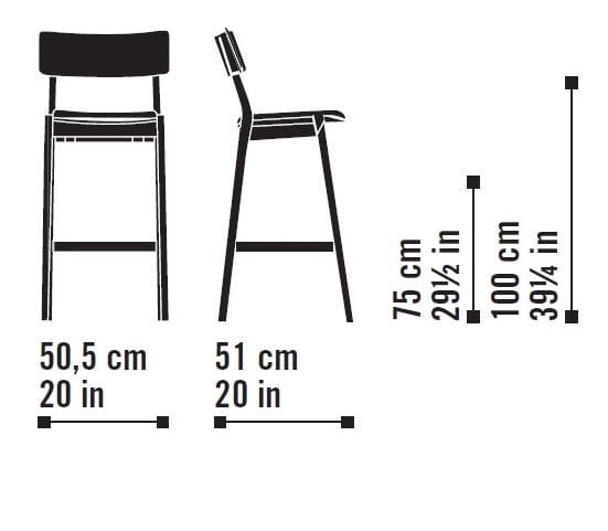 Высокий деревянный табурет с подставкой для ног Very Wood рамка ARCH-00023103 - Вид №6