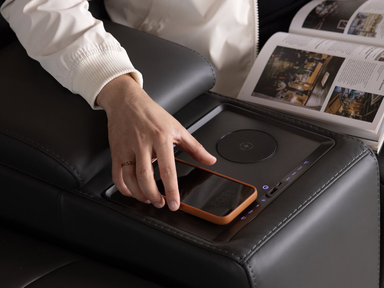 2 местный домашний кинотеатр кожаный диван Sofanella Visso ARCH-00078586 - Вид №6