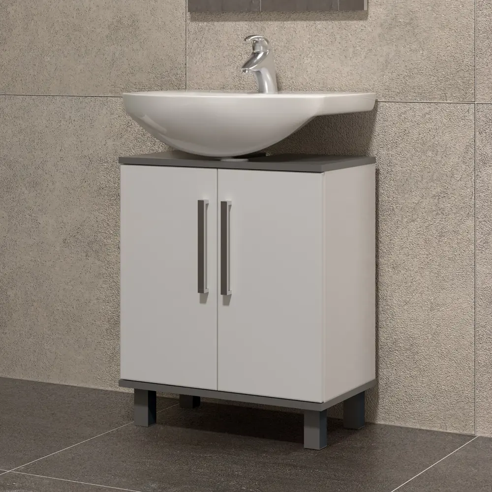 Тумба под раковину напольная Vigo Lobby 55 см цвет белый STLM-2122418 - Вид №5