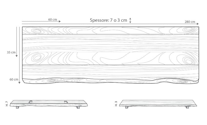 Столешница из каштана Gaia Mobili Contemporary ARCH-00115217 - Вид №6