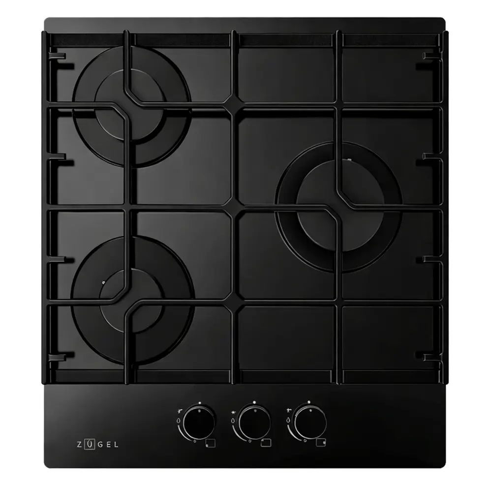 Газовая варочная панель Zugel ZGH453B 45 см 3 конфорки цвет черный STLM-2210401
