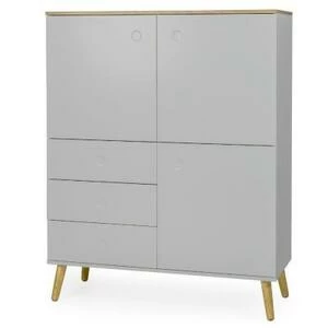Шкаф Tenzo Dot, 137х109х43 см, дуб, серый