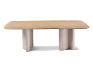 Прямоугольный бетонный стол и шиповник