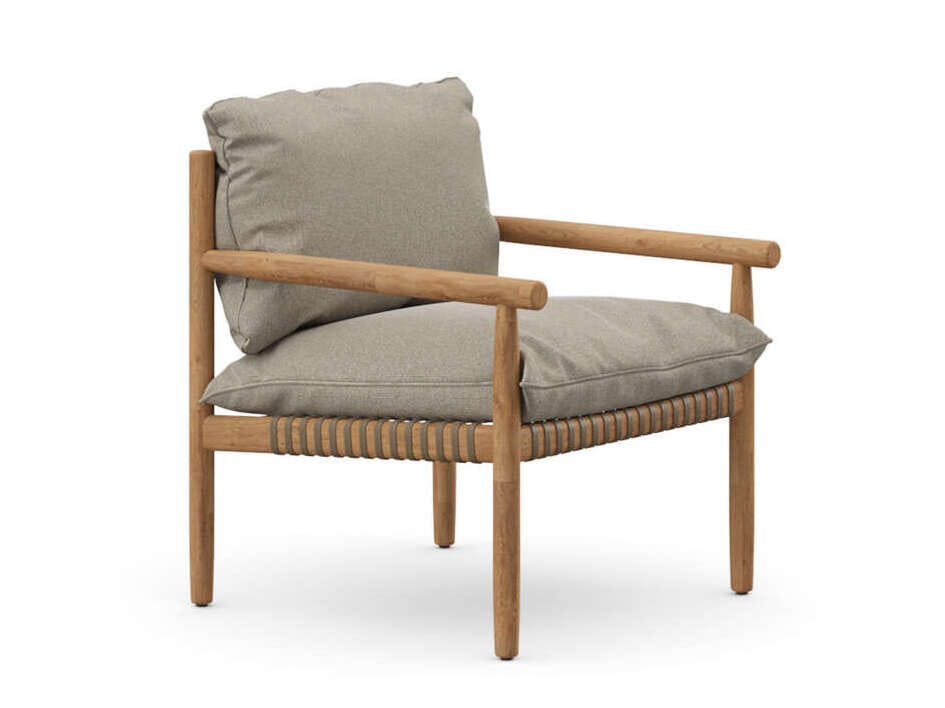 Садовое кресло из тикового дерева и ткани с подлокотниками DEDON TIBBO ARCH-00086726