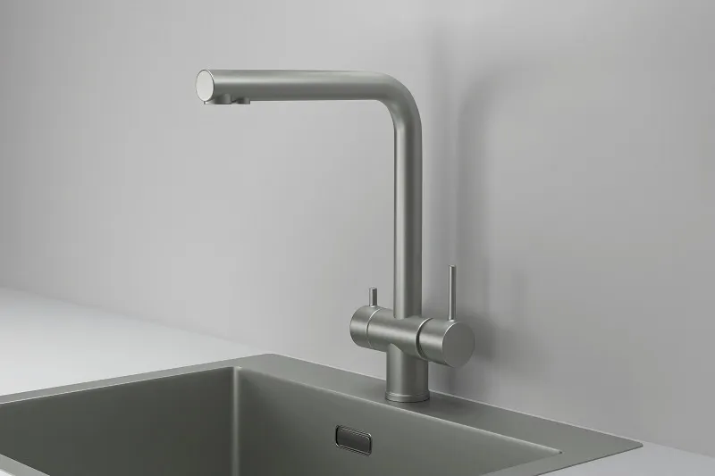 KS-7011, МАТОВАЯ СТАЛЬ, СМЕСИТЕЛЬ КУХОННЫЙ KITCHEN SPACE GRANULA 7011-ST33