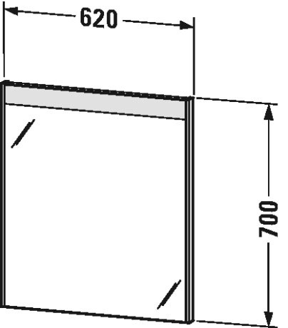 BR700107575 Зеркало с подсветкой Brioso #BR7001 620 x 45 мм Лен, декор Duravit - Вид №1