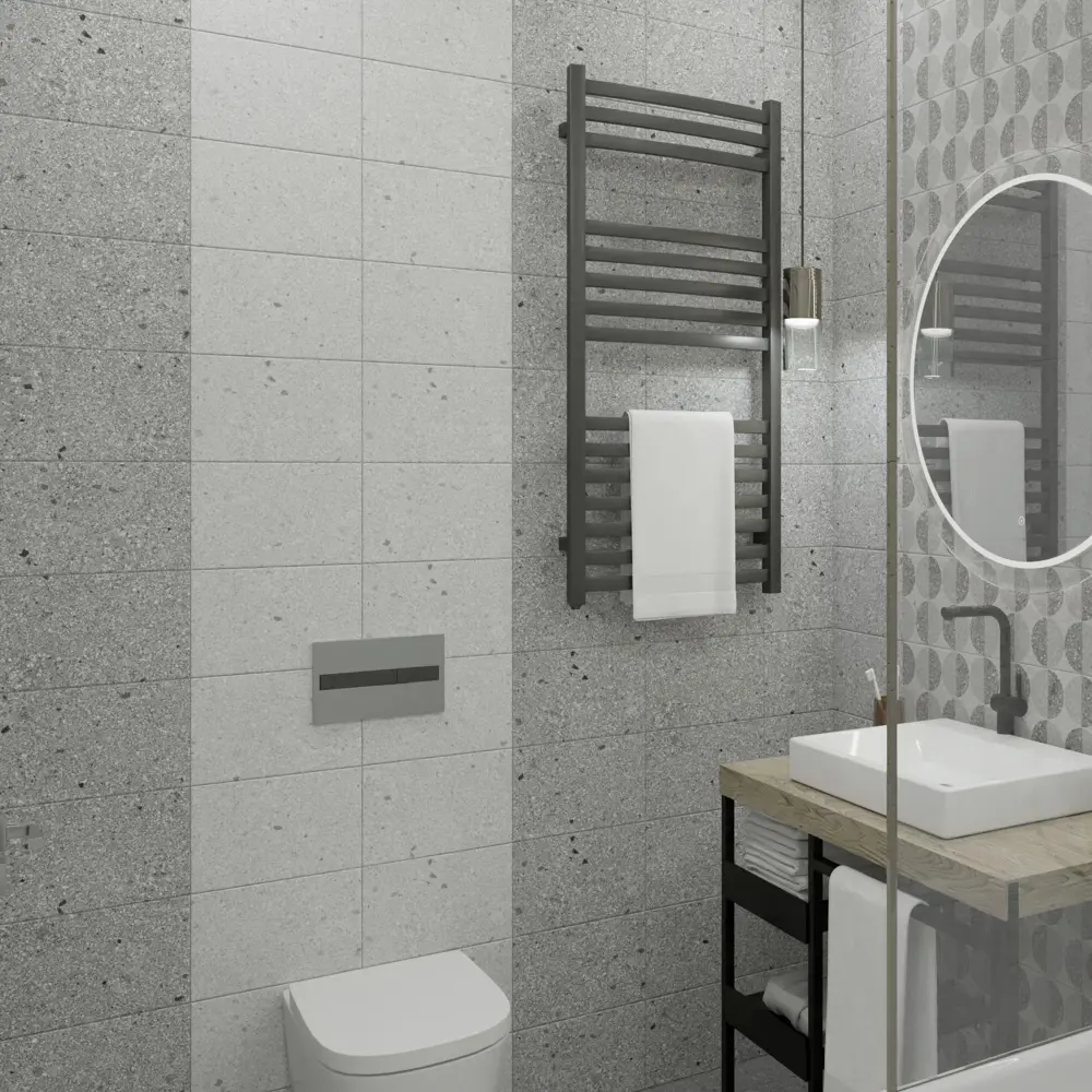 Плитка настенная Axima Руан 20x30 см 1.44 м² матовая цвет темно-серый терраццо 89336239 STLM-2043015