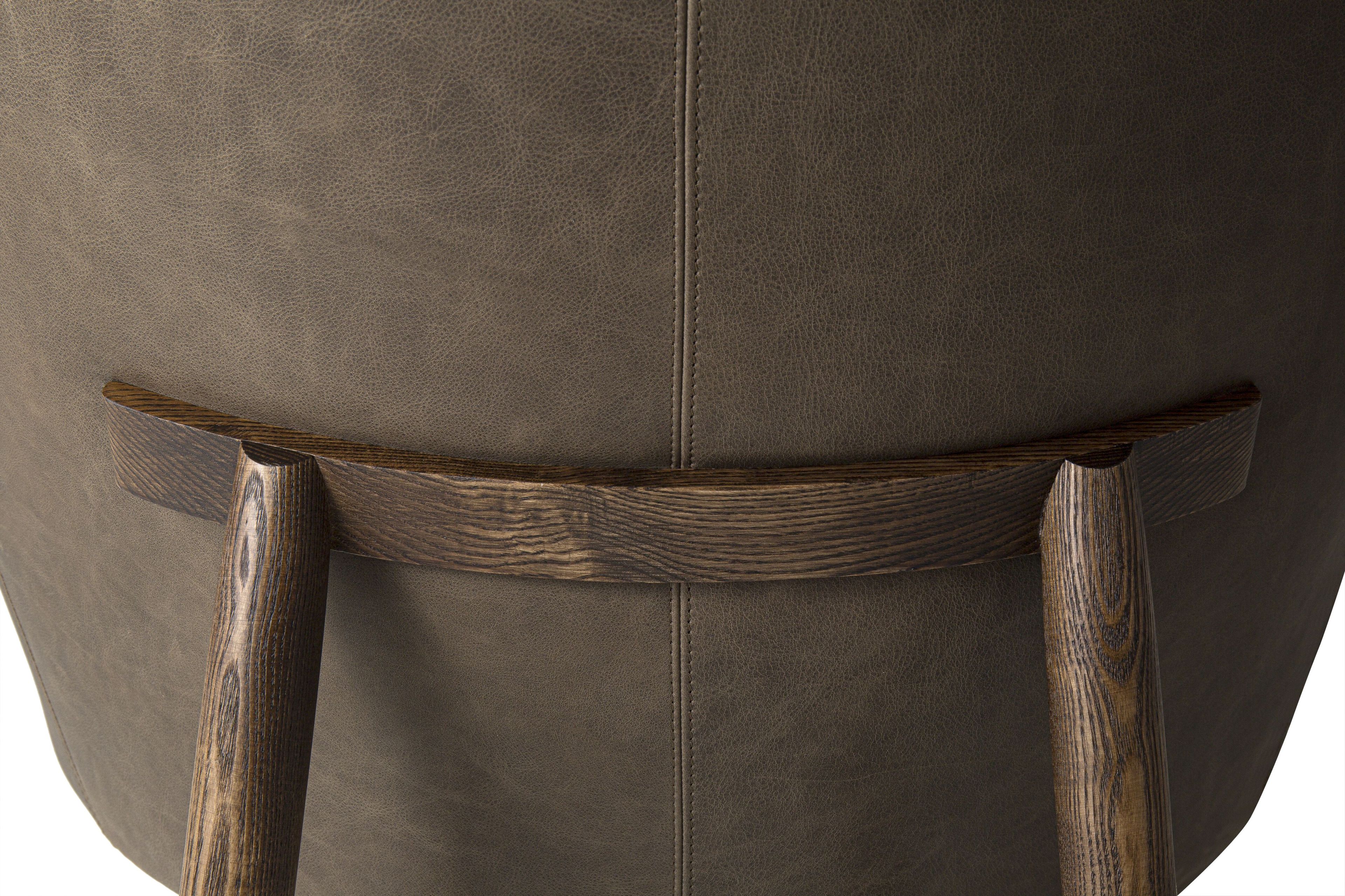 Кожаное и тканевое кресло с подлокотниками Borzalino EVE PLUS ARCH-00129537 - Вид №5