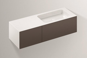 5159513000 Умывальник с тумбой, wp.folio10, белая, proshield, лакированная, шелковисто-матовый блеск, затененная земля Alape серия FO (Folio)