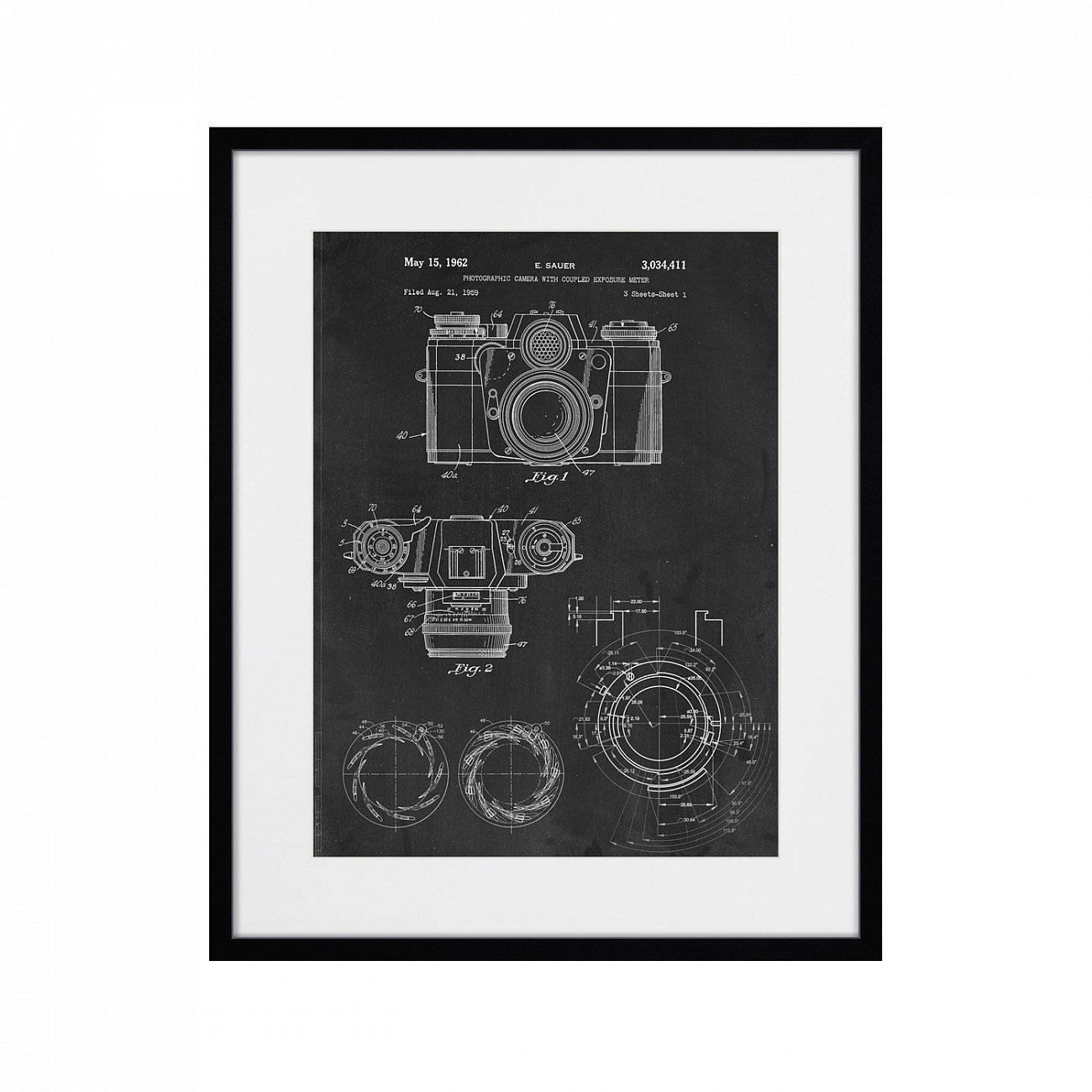 Картина в раме 52х42 см Photocamera, 2017г. КАРТИНЫ В КВАРТИРУ  264557 Белый;черный  - Вид №1