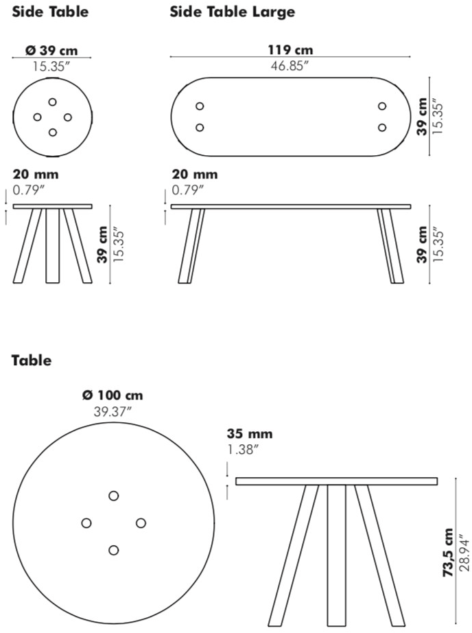 Круглый сервировочный стол Buzzimilk Santreyd sun-id-1441059 - Вид №3