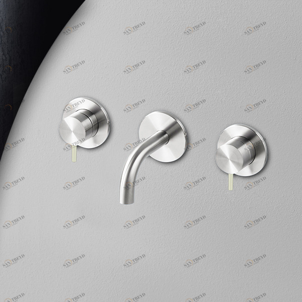 Смеситель для раковины сталь глянцевая с серой ручкой Toki Radomonte TKI27SCIL29