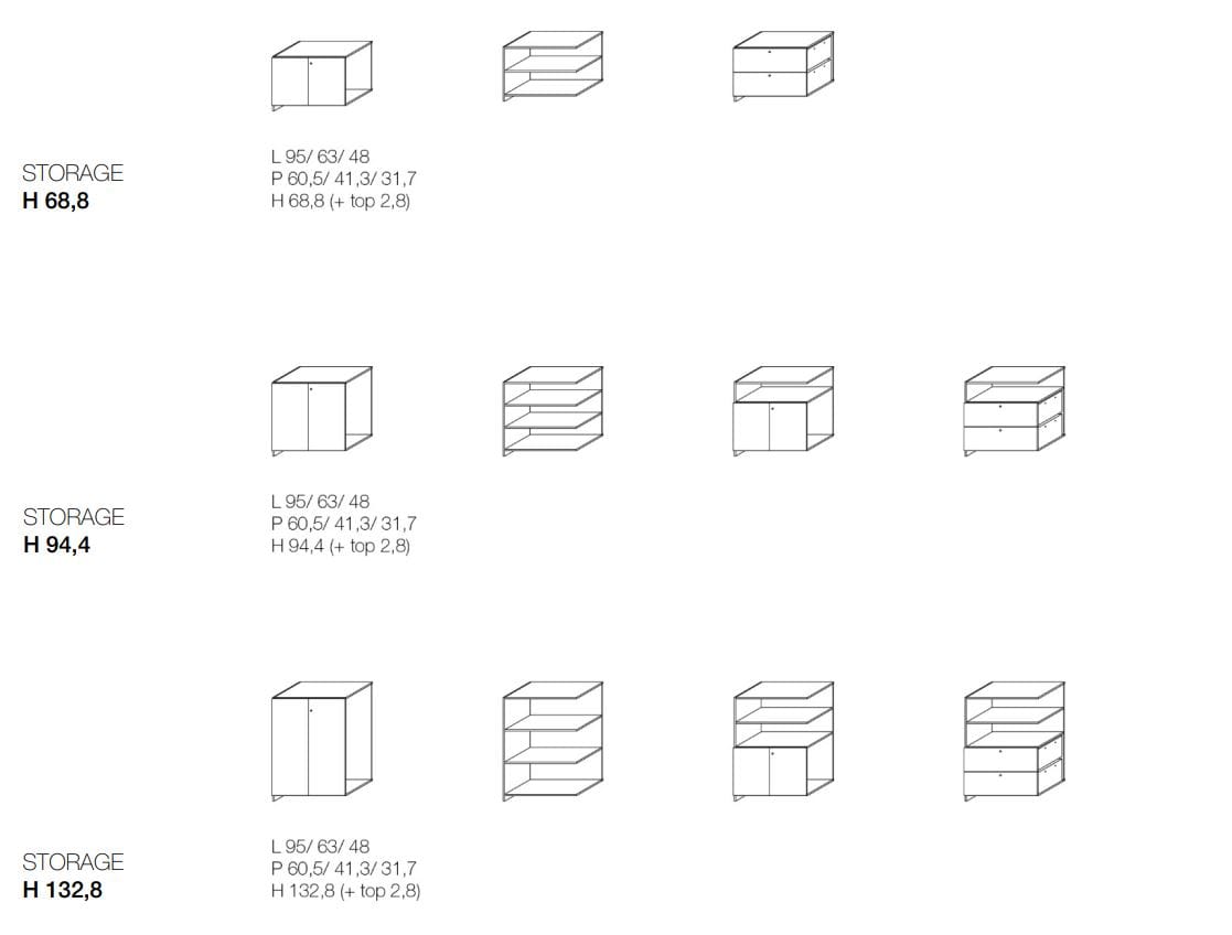 Высокий модульный офисный шкаф с распашными дверями Citterio программа 3 ARCH-00003968 - Вид №2