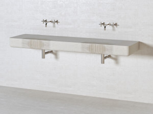 Двойной подвесной умывальник из натурального камня