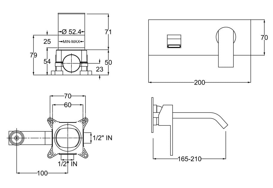 Латунный смеситель для раковины с 2 отверстиями QD Magistro Lab Swanky ARCH-00130452 - Вид №2