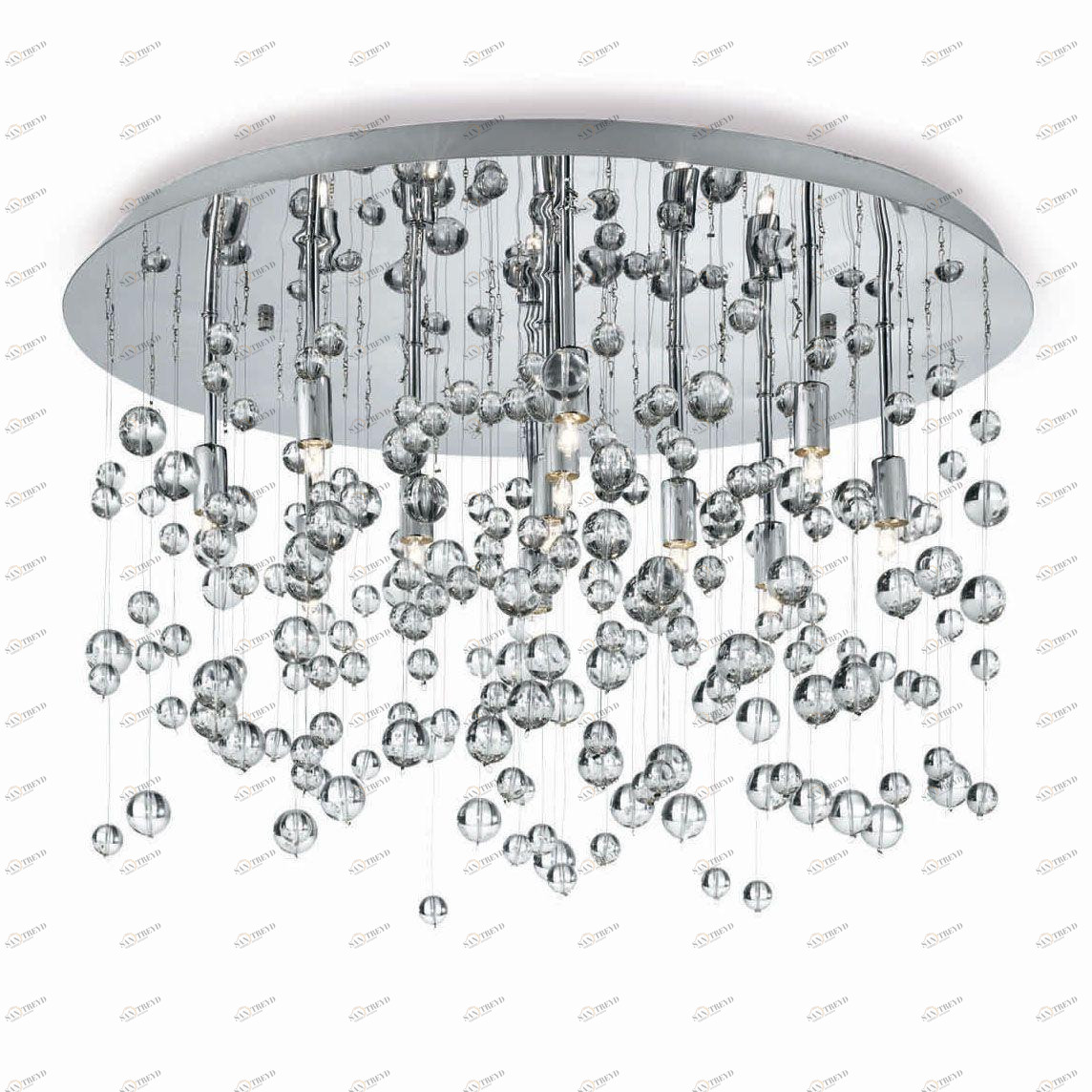 Потолочный светильник Ideal Lux Neve PL8 Cromo IDEAL LUX КАСКАДНЫЕ 074038 Прозрачный;хром 