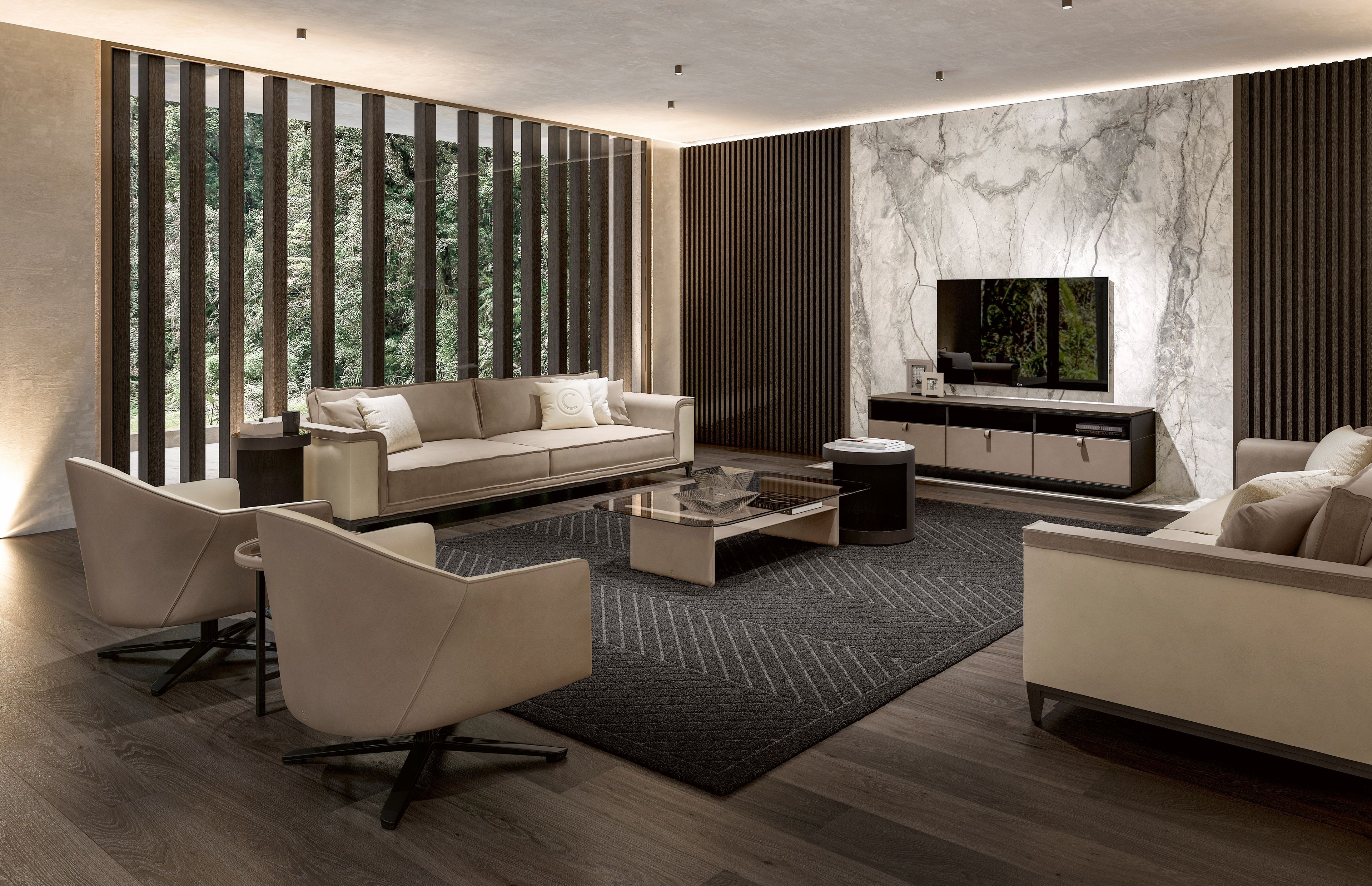 4-местный диван из нубука CPRN HOMOOD Starlight ARCH-00009626